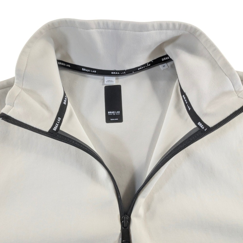 BRAX LAB Lovis Quarter Zip‎ Technical Pullover Off White Cream Size M View 3